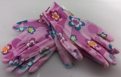 Tuinhandschoenen - Dames - Bloemmotief - One Size - Polyester - Goede Grip - Elastische band bij de pols - Voordeelverpakking 2 paar Limegroen