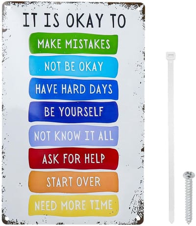 Dailygoods- Motivatieposter Aluminium - Wanddecoratie Metalen - Motivatieposter Kinderen - Vintage Poster - 30 x 20 cm - Decoratie Klaslokalen