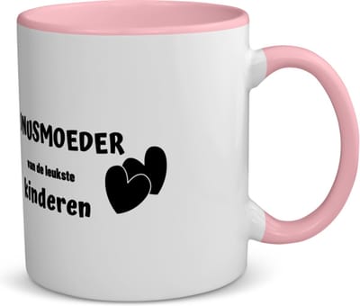 Akyol - bonusmoeder van de leukste kinderen koffiemok - theemok - roze - Moeder - de leukste bonusmama - moeder cadeautjes - moederdag - verjaardag - geschenk - kado - 350 ML inhoud