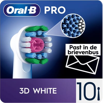 Oral-B Pro 3D White Opzetborstels - 10 Stuks - Kartonnen Brievenbusverpakking