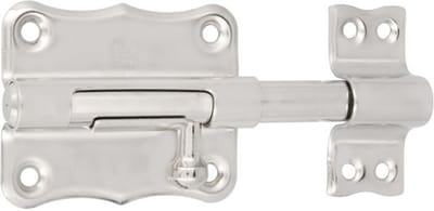 AMIG schuifslot/plaatgrendel - staal - 8.5 x 5.6 cm - vernikkeld - zilver - deur - poort