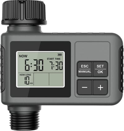 Sprinklertimer Tuinslang - Automatische Bewatering - Gazon Water Geven - Regenvertraging Functie - 3/4 inch - Grijs