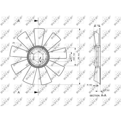 Ventilatorwiel, motorkoeling NRF 49854