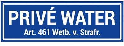 Privé water art. 461 bord | gecoat dibond materiaal | 21 x 7 cm