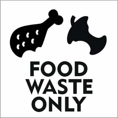 CombiCraft Bordje Afval Food Waste Only met kippenbout - 10x10 cm