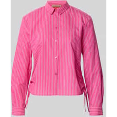 overhemdblouse met vetersluitingen aan de zijkant en overhemdkraag
