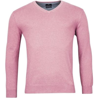 Baileys Trui V-Hals Single Knit Pima Cotton Lilac Melange / male