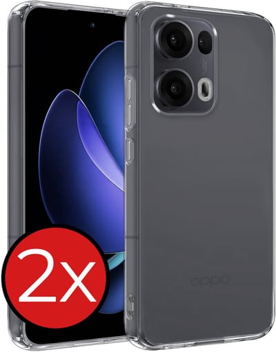 Hoesje - 2 Stuks - Geschikt voor Oppo Reno 13 Pro - Sterk & Shockproof - Telefoonhoes - Back Cover - Case Siliconen - Telefoon Hoes - Transparant