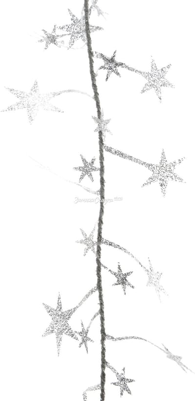 Decoris Sterren Hanger - Zilver/ Glitter - 270cm