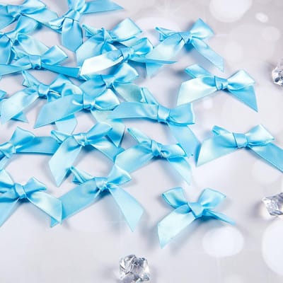 Satijnen Linten - 24 Stuks Zelfklevend voor DIY, Bruiloft, Kerst en Valentijnsdag Decoratie - 5 cm Breed (Blauw)