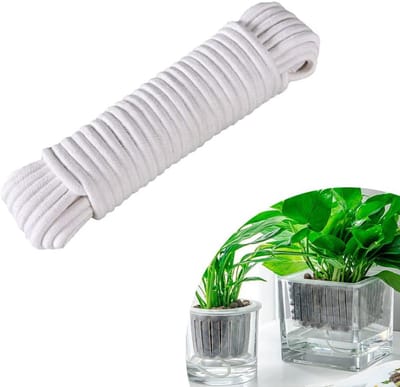 25m Katoenen Zelfbewateringssnoer voor Planten - Automatische Druppelirrigatie Lont voor Potten en Tuin