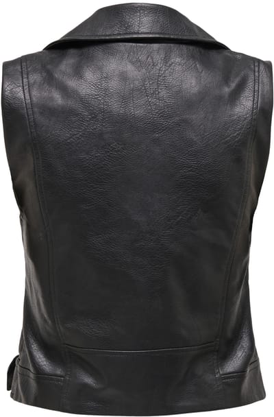 Only Bodywarmer - Onlvera Faux Leather Waistcoat - S tot M - voor Vrouwen - zwart