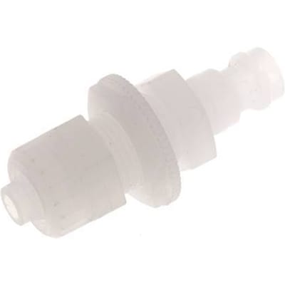 PVDF DN 5 Koppeling Insteeknippel 6x8 mm opsteekfitting Schotkoppeling