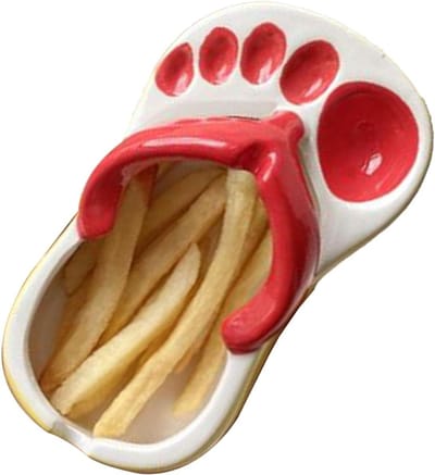 Creatieve Handgemaakte Keramische Slippers Serveerschaal voor Snacks, Friet en Sojasaus - Unieke Decoratie voor Huis, Koffiewinkels en Studeerkamer
