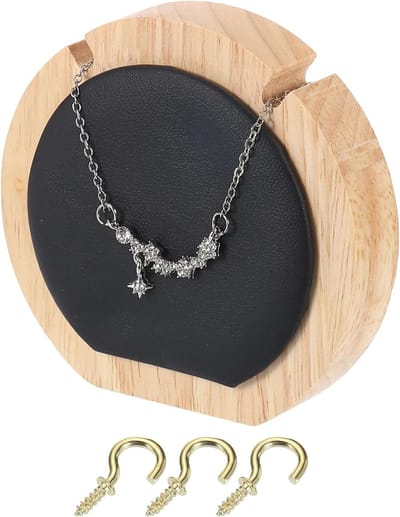 Sieradenstandaard in ronde armbandvorm voor kaarten, halskettingen en sleutelhangers - Zwart en stijlvol design