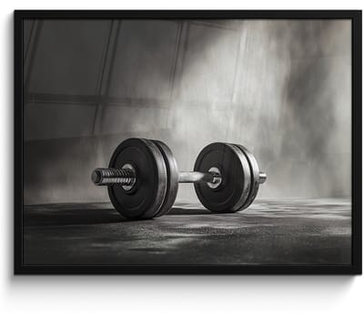 Poster in lijst - Fotolijst 70x50 cm - Posters - Halter - Gewichten - Zwart - Posterlijst zwart - Decoratie - Wanddecoratie woonkamer - Muurdecoratie slaapkamer