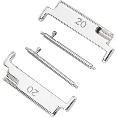 1 Paar Metalen Horlogeband Adapter 20 Naar 22mm Horlogeband Verbindingsadapter met Veerstiften zilver