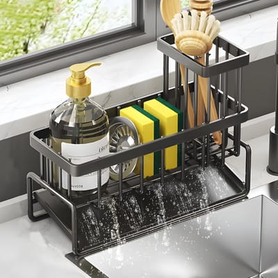 Spoelbak Organizer met Zelfledigende Afvoer - Keuken en Badkamer Organizer
