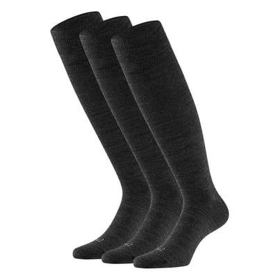 Merino Wollen Kniekousen - Unisex - Antraciet - 3-Pak - 39/42