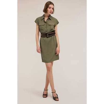 Motivi Chemisier Dress With Pockets Military Green Size: 34 | Maxi Dresses Outlet | Dames | Blauw