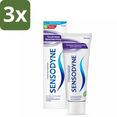 3 x Sensodyne Tandpasta Gum Protection 75 ml - Gevoelige Tanden - Tandvleesbescherming - Tandpasta - Gevoeligheid - Tandpasta Voor Gevoelige Tanden
