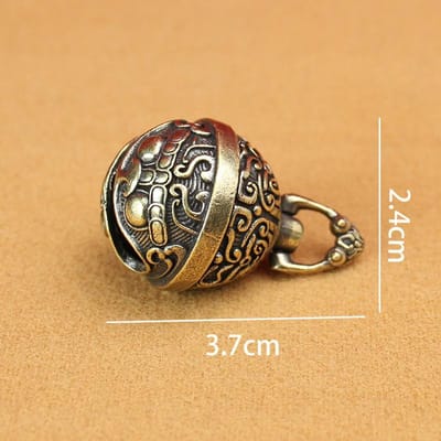Clochette porte-bonheur en laiton moulé sous pression, 1 pièce, accessoire artisanal, pour clé de voiture, cloche à vent, cloche en bronze, cadeau créatif, pendentif Fengshui pour la maison brown