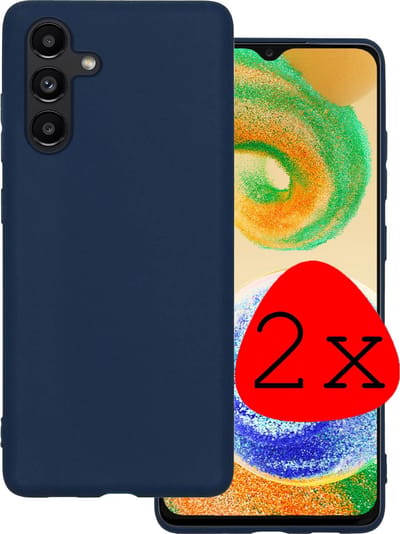 Hoesje 2 Stuks - Geschikt voor Samsung Galaxy A04s - Sterk & Shockproof - Case Siliconen - Back Cover - Telefoon Hoes - Donkerblauw