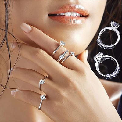 *** 2x Ring Verkleiner - 5 cm - Transparant - Siliconen - Te Grote Ring Passend Maken
