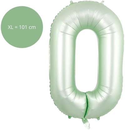 Fienosa Cijfer Ballonnen - Nummer 0 - Groen Pastel Kleur - 101 cm - XL Groot - Helium Ballon - Verjaardag Ballon - Verjaardag versiering - Leeftijd verjaardag - Verjaardagsballon - Verjaardag