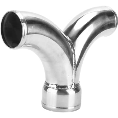 Dubbele Turbo Y-pijp 2,5 inch naar 3 inch RVS Voertuigaccessoires Modificatie voor Auto white