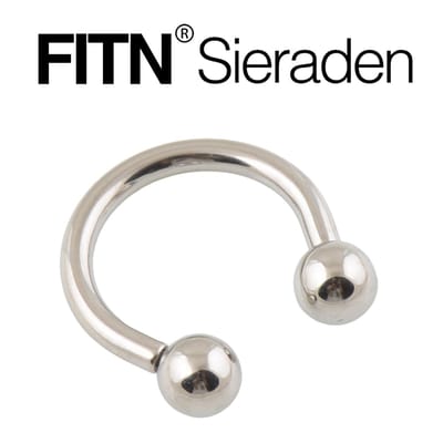 FITN-TICBB-Titanium Barbell Neus Piercing-Zilver Kleurige-1.2*8*3/3mm-Circular Barbell Neuspiercing met Twee Binnen Schroefdraad Balletjes