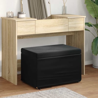 vidaXL - Kruk - Zwart - 61 - x - 41 - x - 40 - cm - Velvet - en - Geengineerd - Hout