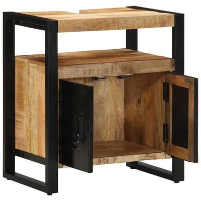 vidaXL - Badkamerkast - Bruin - 55 - x - 35 - x - 60 - cm - Massief - Mango - Hout