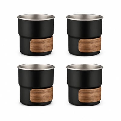 My Green Deal - RVS koffiekopjes zonder oor set van 4 - 280ML - Cappucino kopjes - Senseo mok