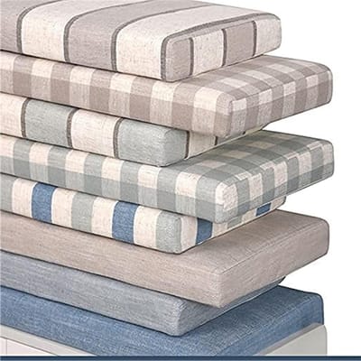 3/5cm Thickness Bench Cushion 2-3 Seater Indoor Outdoor, 80/100/120cm Long Bench Cushions for Garden Swing Patio Dining Kitchen (Grey, 110*50*5 x 5cm)
