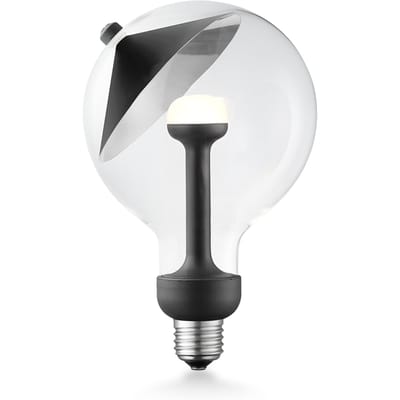 Design LED Lichtbron Move Me - Zwart/Zilver - G120 Cone LED lamp - 12/12/18.6cm - Met verstelbare diffuser via magneet - geschikt voor E27 fitting - Dimbaar - 5W 400lm 2700K - warm wit licht