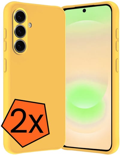 Hoes - 2 Stuks - Geschikt voor Samsung Galaxy A37 - Sterk & Shockproof - Case Siliconen - Back Cover - Telefoon Hoes - Geel