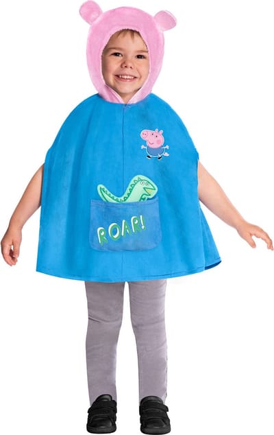 Amscan Kostuum George Cape Junior Lichtblauw/roze 4-6 Jaar