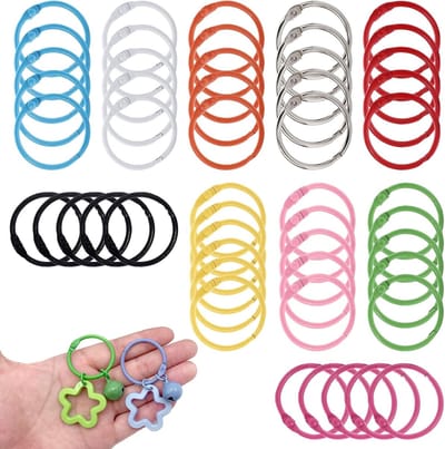 Set van 50 Kleurige Metalen Losse Ringbinders van 30 mm voor Scrapbook, Fotoalbum, Memo-opslag en Creatieve Projecten