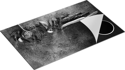Chefcare Inductie Beschermer Kruiden met Groentes op Grijs Beton - Zwart Wit - 85x52 cm - Afdekplaat Inductie - Kookplaat Beschermer - Inductie Mat