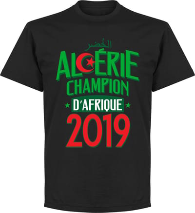 Algerije Afrika Cup 2019 Winners T-Shirt - Zwart - L