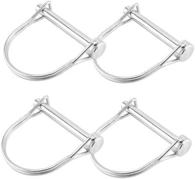 Piping Tapes 5 x 30 mm - 4 Stuks D-vormige Koppeling Pins van Veerstaal met Veiligheidssluiting voor Landbouwtrailer en Tuinmachines