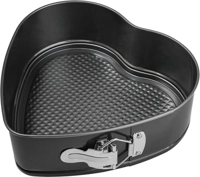 Daity Springvorm - 22cm – Staal - Antikleeflaag - PFAS vrij - Zwart - Antiaanbak laag - Losse bodem – RVS – Taartvorm – Bakvorm - Bakblik - Geschikt voor Halloween, Kerstmis, feestdagen en doe-het-zelfproductie