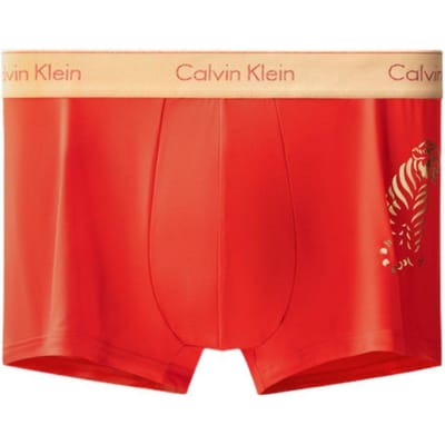 Calvin Klein Jaar van de Tijger Limited Edition Goudfolie Tijgerprint Boxer Briefs Herenondergoed Rood NB3192-3RB M beige