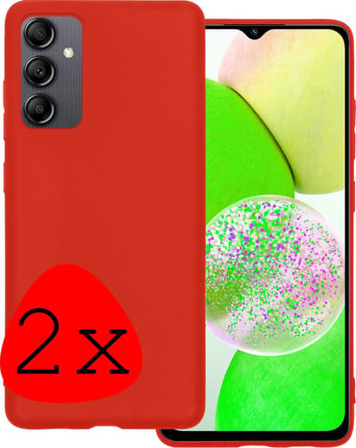 Hoesje 2 Stuks - Geschikt voor Samsung Galaxy A14 - Sterk & Shockproof - Case Siliconen - Back Cover - Telefoon Hoes - Rood