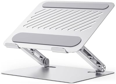 Famanu – Laptopstandaard Hoogteverstelbare opvouwbare laptopstandaard geventileerde laptopstandaard Notebookstandaard Compatibel met laptops van 10-17,3 inch