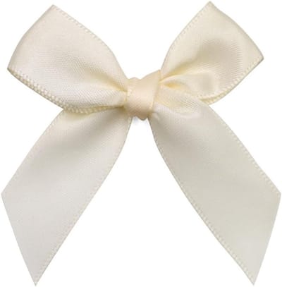 Satin lint van 1.2 cm met mini cadeau strikken van 5x5 cm voor decoratie, DIY knutselen en haaraccessoires