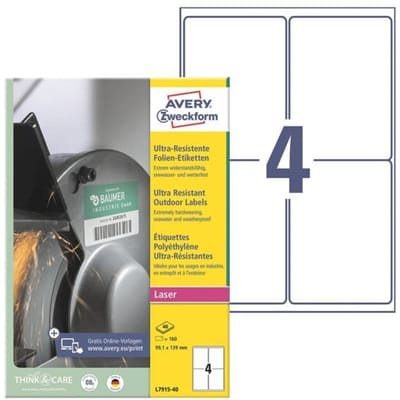 Folie-etiketten ultra-resistent »L7915-40« 99 x 139 mm 160 stuks