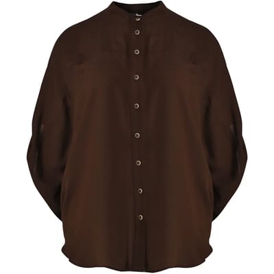 Langarmhemd mit Mao-Kragen dames Mat Fashion
