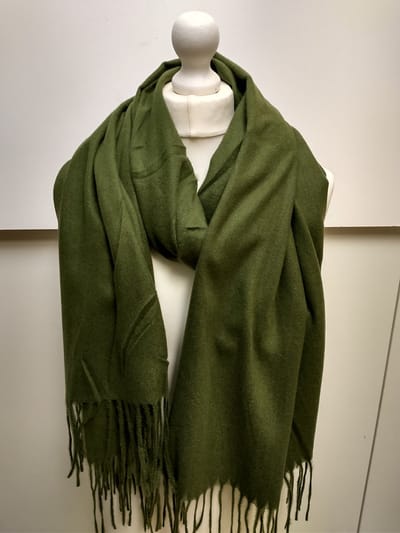 Lange dames warme sjaal Taylor-effen olijf groen-wintersjaal